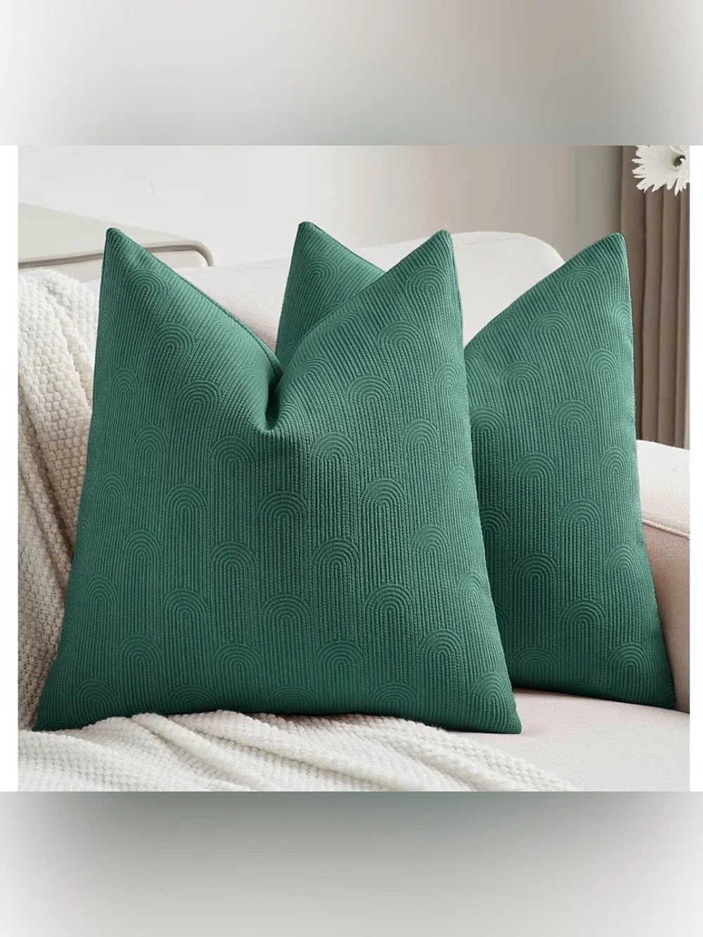 Futei 22x22-Pack-of-2-Chenille-Decorative-Throw-Pillow
